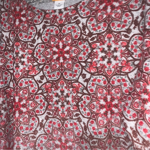 Ruby Rd Women's Red and Gray Patterned Top 1X - Picture 2 of 4